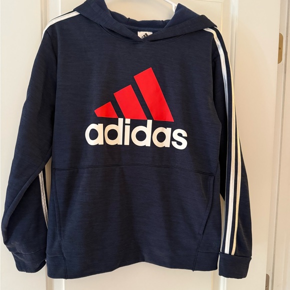 Adidas Kids Hoodie in Navy with Red and White Accents - Picture 1 of 5